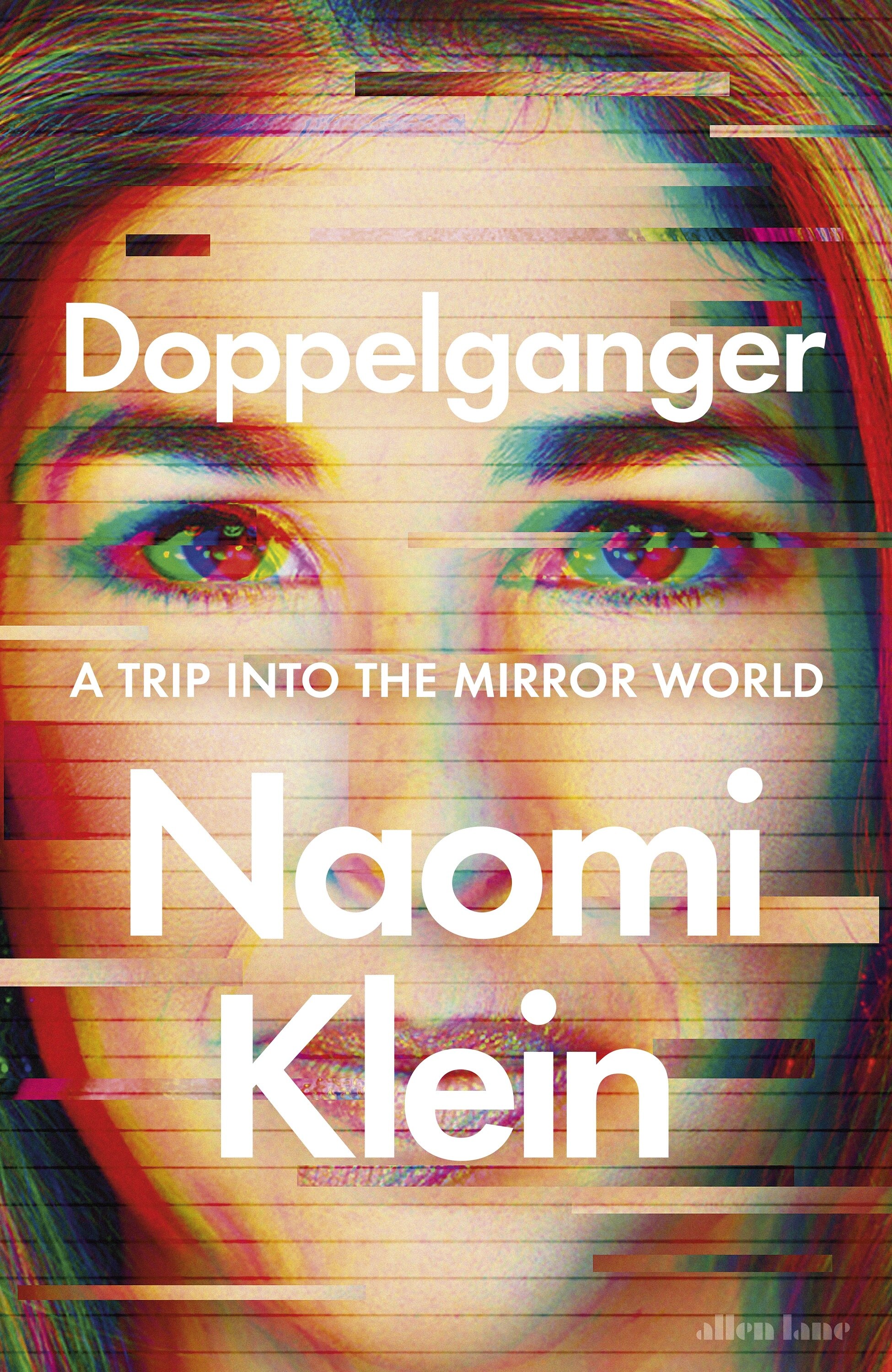 A book cover showing a glitchy digital image of a white woman's face, with text overlaid