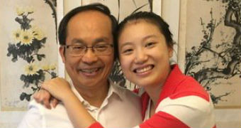 Chongyi Feng with his daughter, in a photo posted to Twitter.