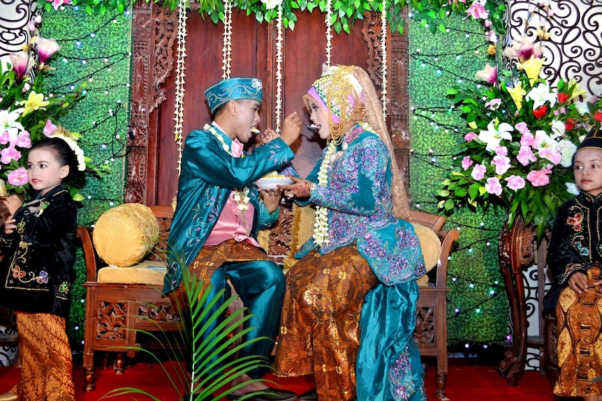 A traditional Javanese wedding ceremony