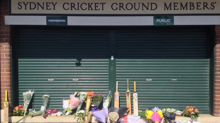 Memorial for Phillip Hughes outside the Sydney Cricket Ground