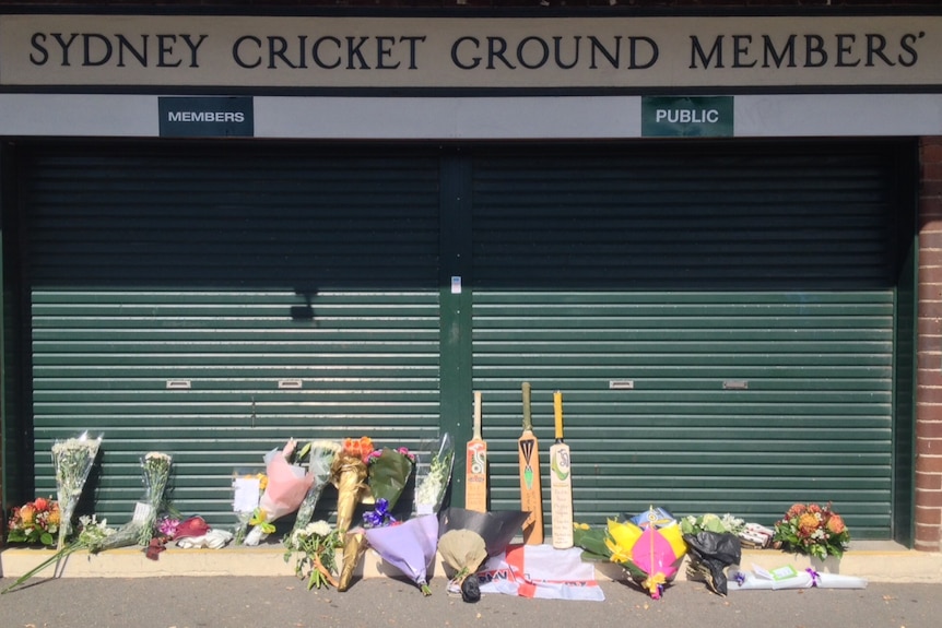 Memorial for Phillip Hughes outside the Sydney Cricket Ground