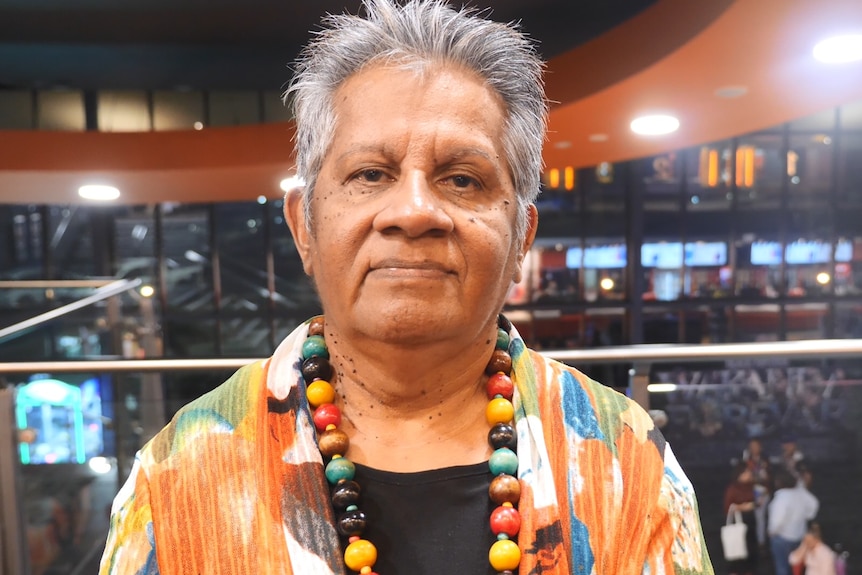 Barada elder Margaret Hornagold looks at the camera with a cinema in the background