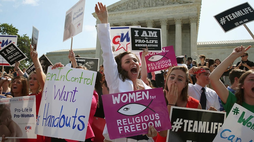 Pro-life campaigners celebrate Supreme Court contraception ruling