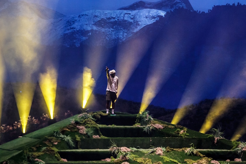 Tyler The Creator's mountain stage set-up at Splendour In The Grass 2022, Sun 24 July