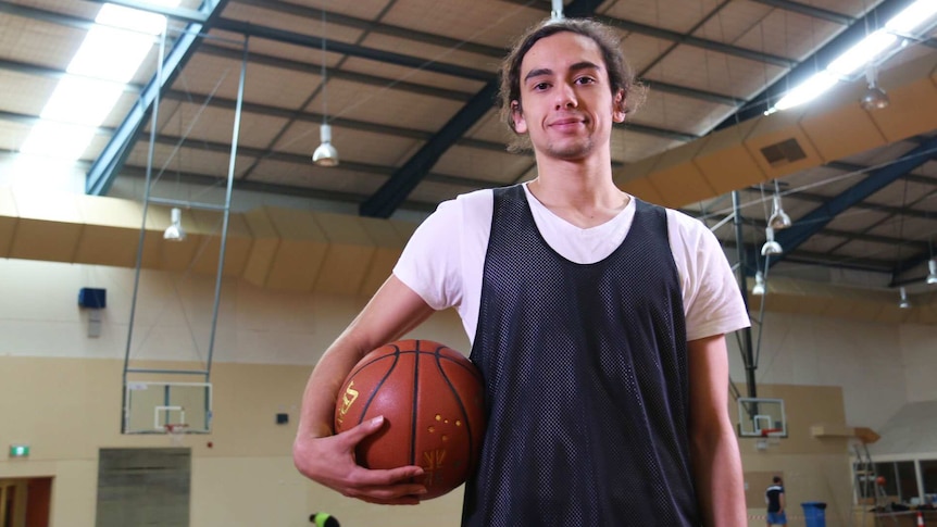 Indigenous teen basketballer Jarrod Hampton.