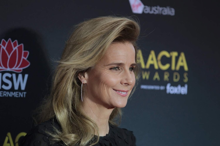 Australian actress Rachel Griffiths smiles at a press conference at the AACTA Awards in Sydney.