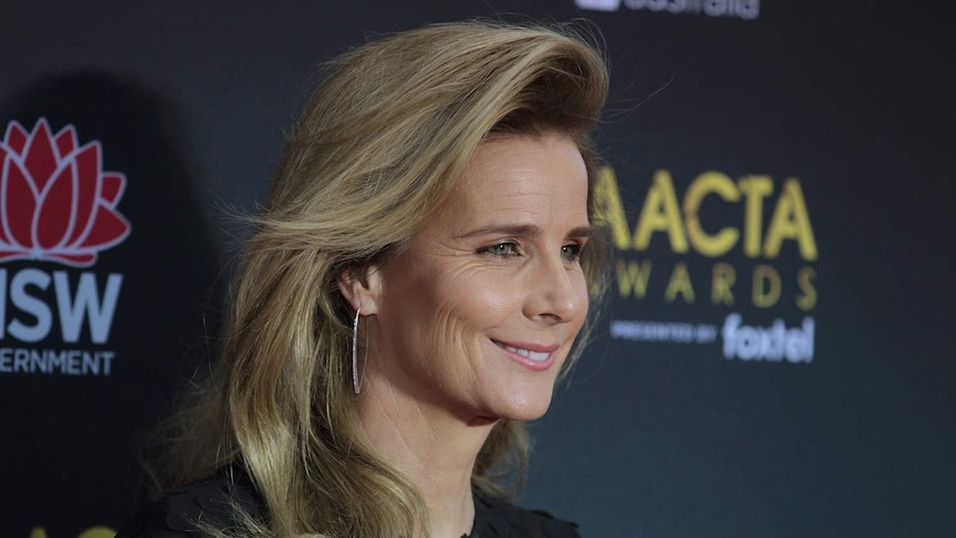 Australian actress Rachel Griffiths smiles at a press conference at the AACTA Awards in Sydney.