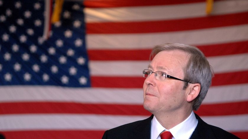 Kevin Rudd visits USS Kittyhawk