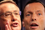 LtoR Federal Treasurer Wayne Swan and Opposition Leader Tony Abbott