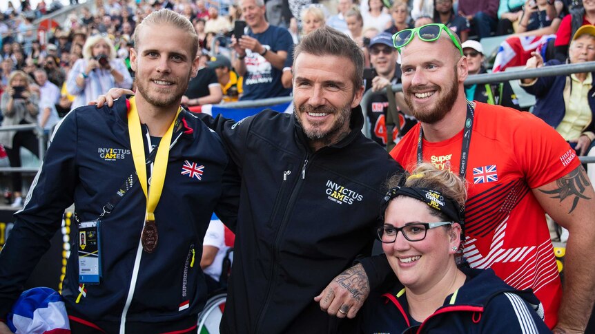 David Beckham meets British athletes at the Invictus Games