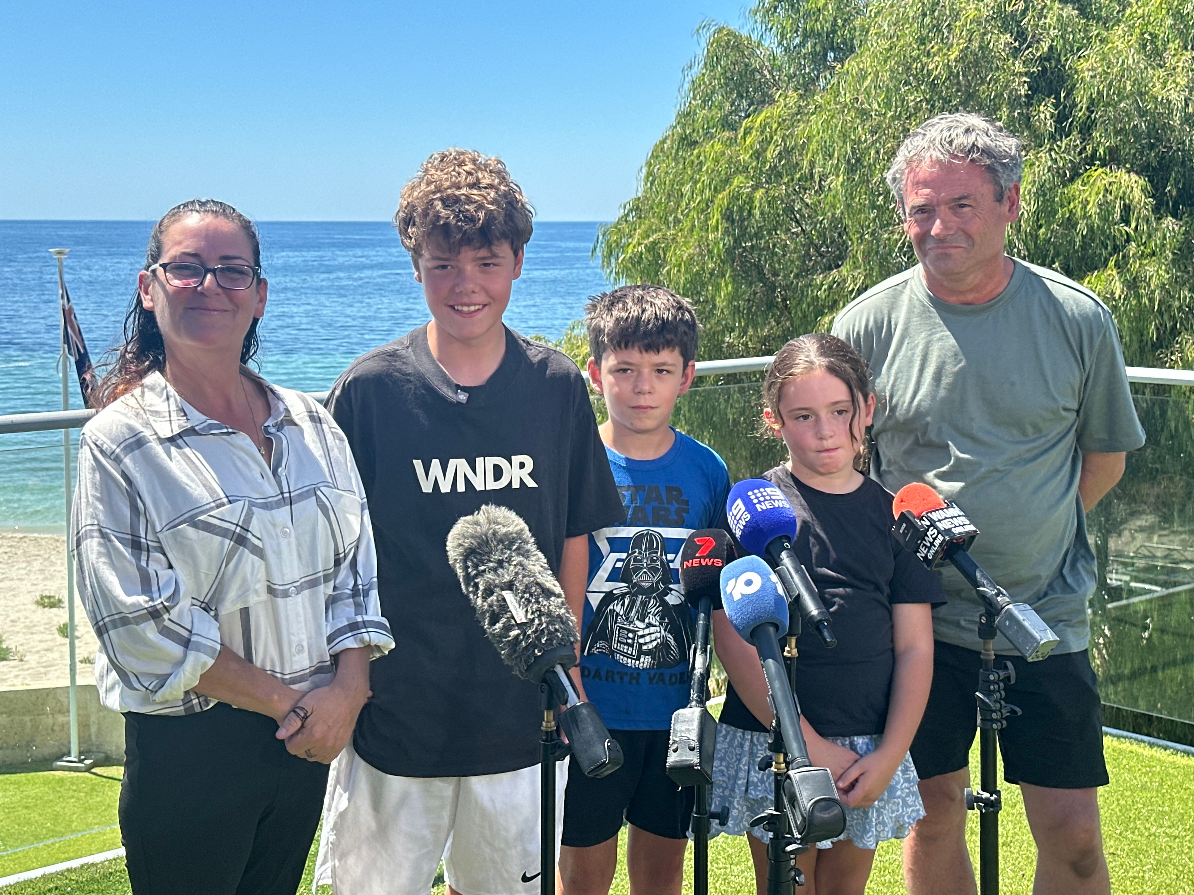 Hero teen reunited with rescuers who saved family swept out to sea