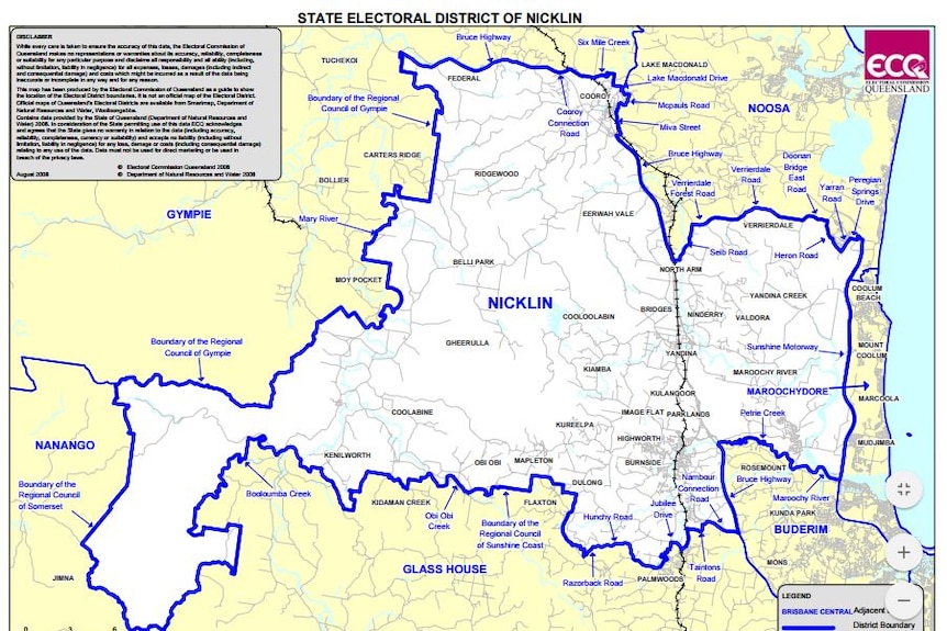 Queensland electoral district of Nicklin.