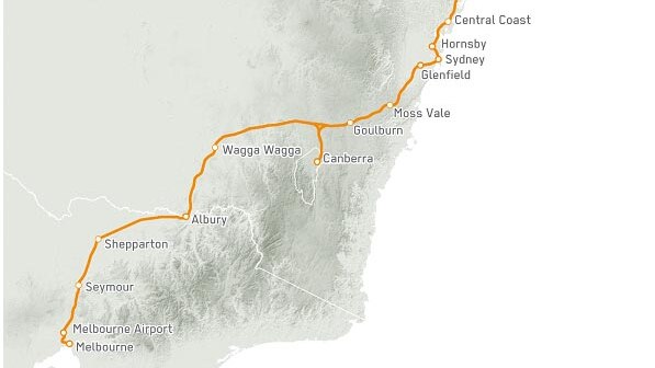 High speed rail proposed route