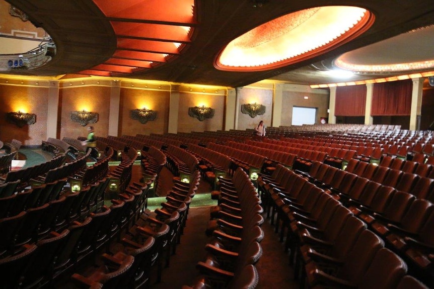 Seats inside the Palais Theatre.