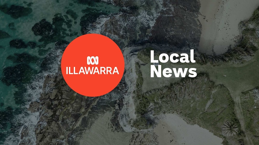 Rocky coastline viewed from overhead; ABC Illawarra logo and Local News superimposed on the image.