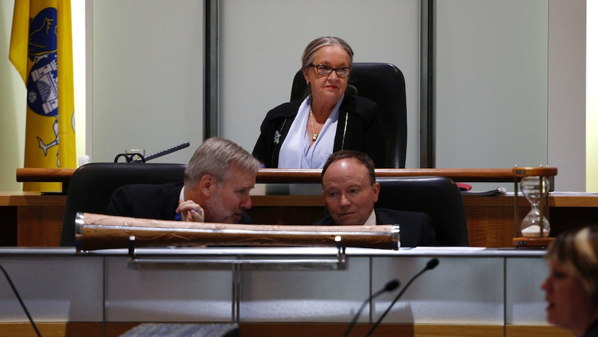 Joy Burch sits in the Speaker's chair in the ACT Legislative Assembly.