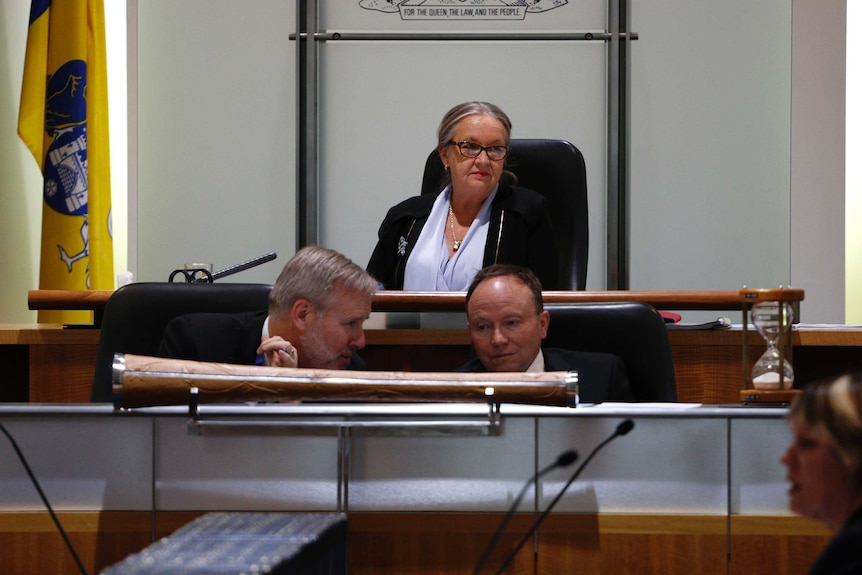 Joy Burch sits in the Speaker's chair in the ACT Legislative Assembly.