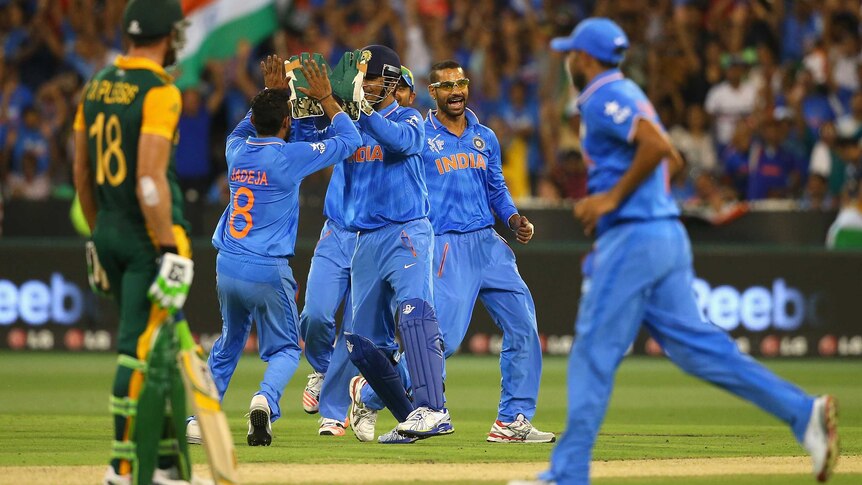 India celebrates de Villiers dismissal