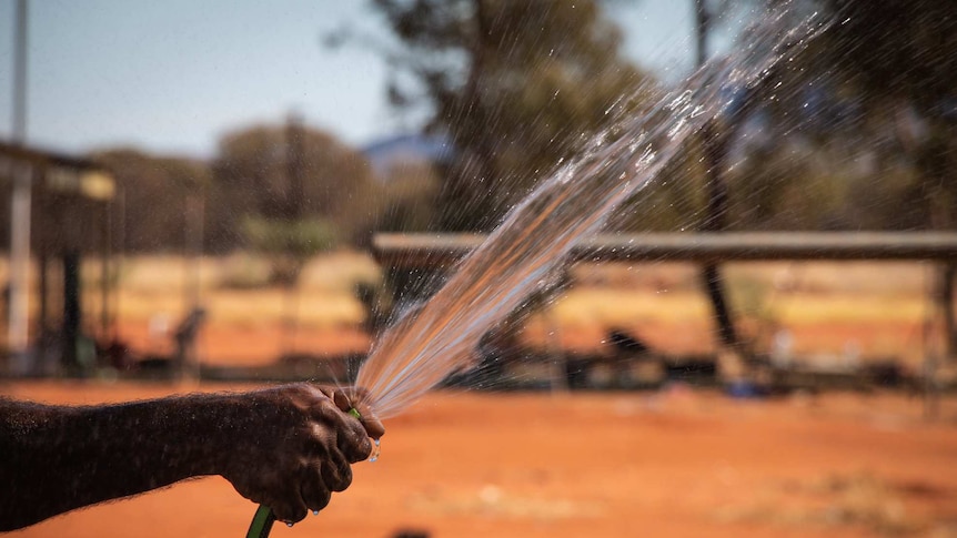 Water spraying from hose