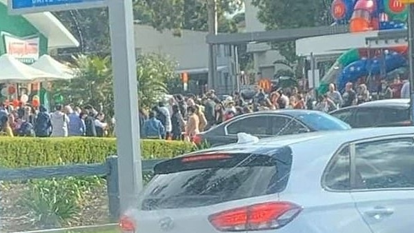 People queue for doughnuts