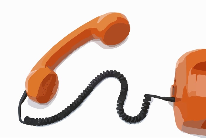 Picture graphic of a bright orange phone 