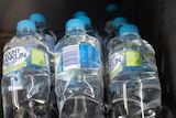 Water bottles in vending machine