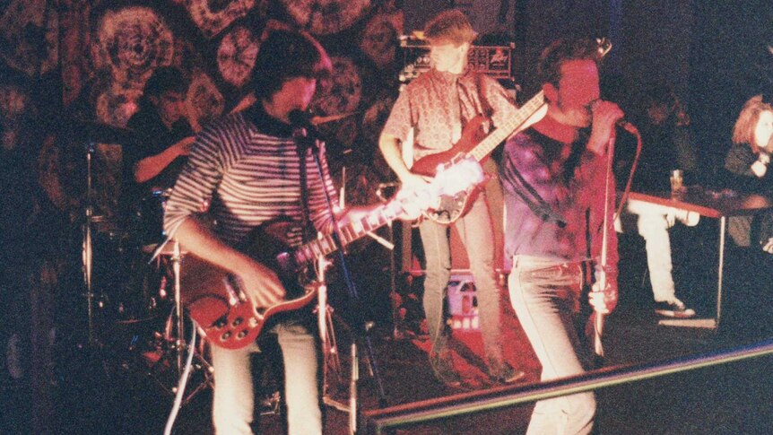 Hobart band The Magnificent Seven, performing live sometime in the 1980s.