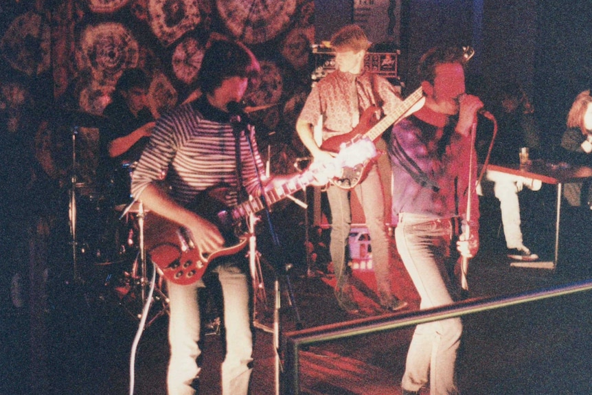 Hobart band The Magnificent Seven, performing live sometime in the 1980s.