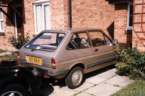 Webber was driving this Ford Fiesta while he struggled to break into Formula One.