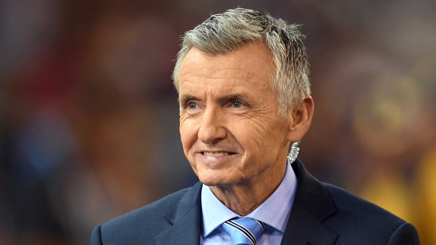 Bruce McAvaney is seen before an AFL match at the MCG in Melbourne in 2017.