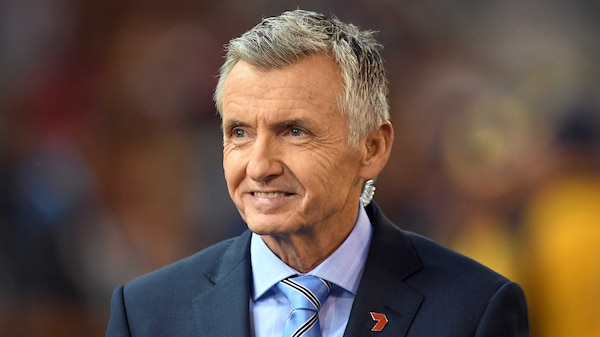 Bruce McAvaney is seen before an AFL match at the MCG in Melbourne in 2017.