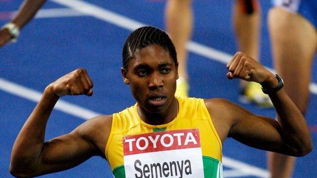 Back on track ... Caster Semenya celebrates winning the 800 metres at the 2009 world championships