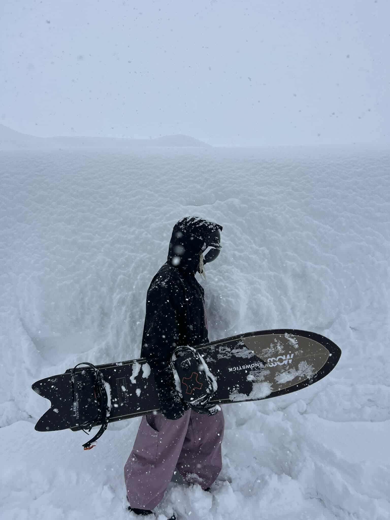 Woman in snowboarding gear