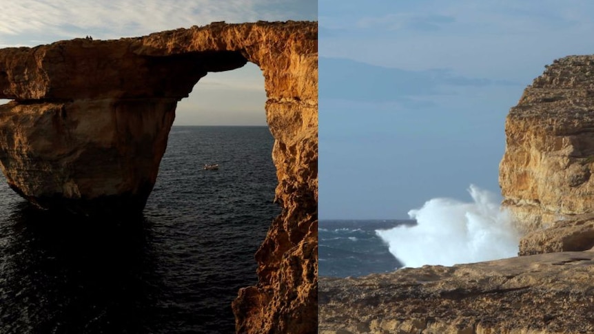 Side by side comparison of the Azure window before and after collapse