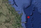 Earthquake location off Queensland coast