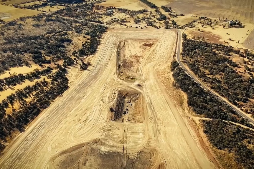 aerial image of dry lake 