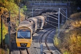 A train enters a tunnel.