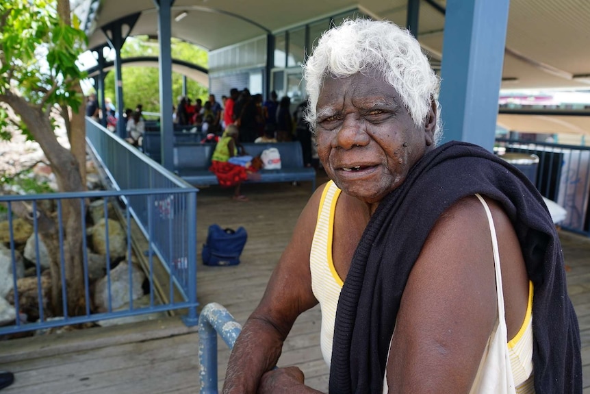 Mary Elizabeth Moreen at the ferry terminal.