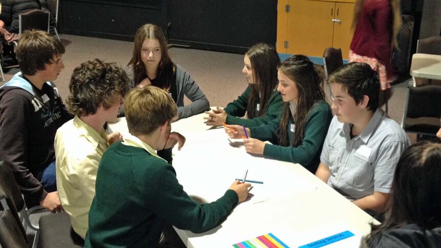 Tasmanian students discuss the exodus of young people from the island state.