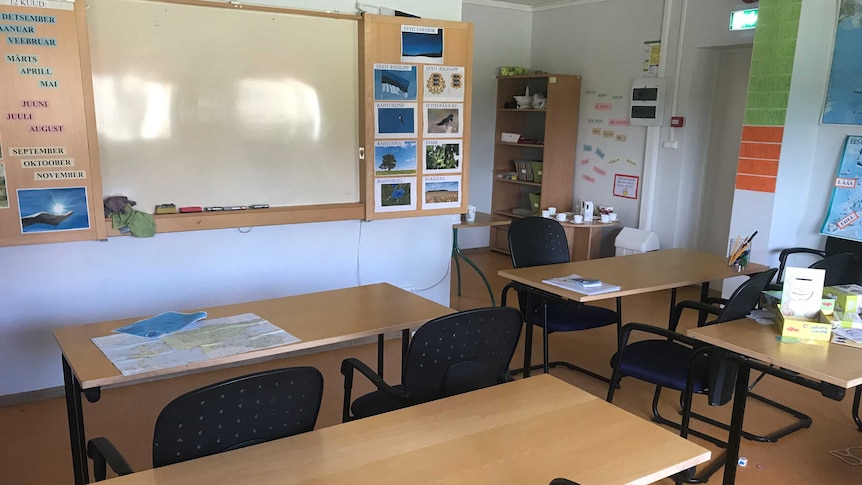 Class room in Vao Asylum Centre.