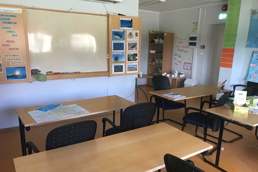 Class room in Vao Asylum Centre.