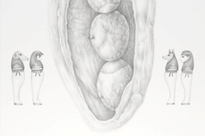Drawing by artist, Lauren Black - Disease and Deity Triptych