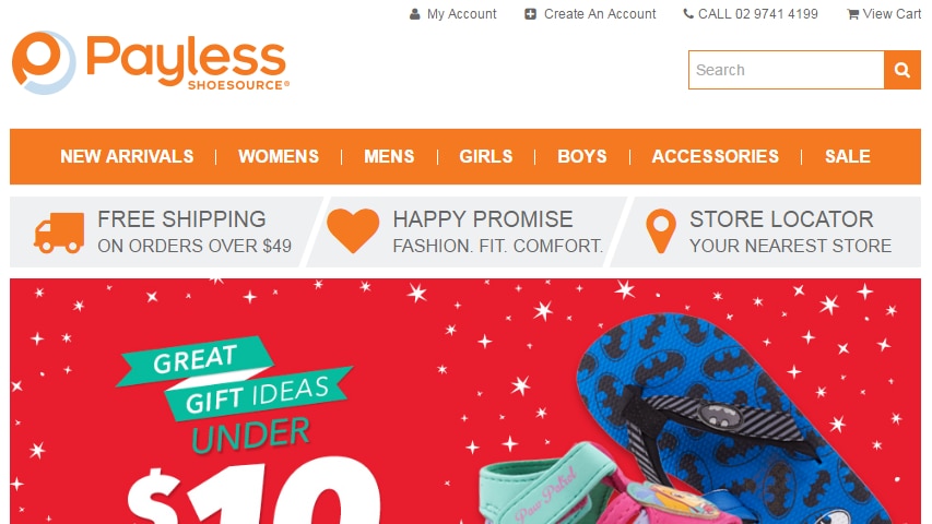 Payless Shoes website