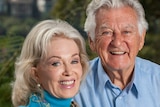 Blanche d'Alpuget (left) and Bob Hawke (right) stand side by side in 2014.