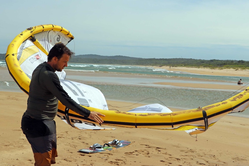 Inflatable frame for kite board