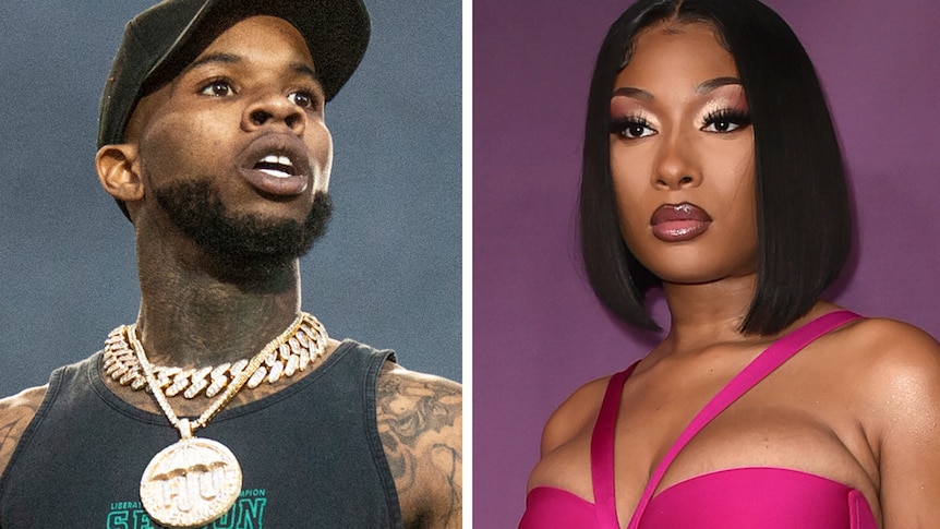 Composite headshot of Tory Lanez and Megan Thee Stallion 