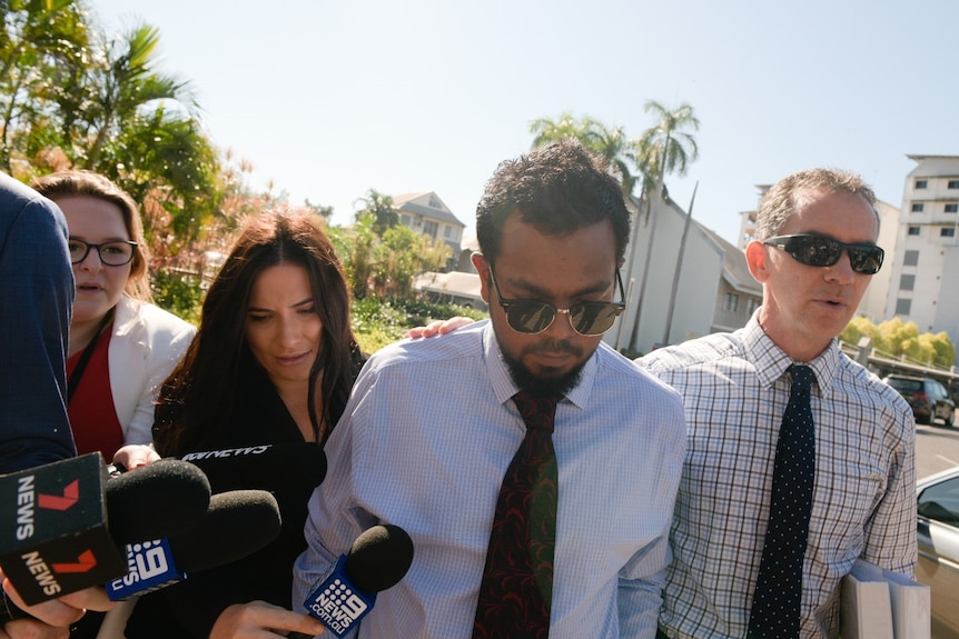 Willie Rioli walking past reporters and into the Darwin Local Court.