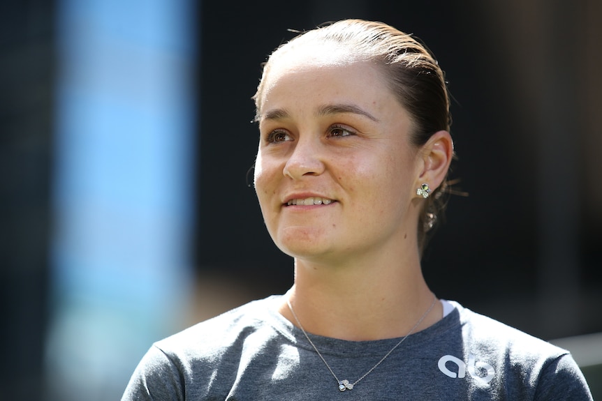 Ashleigh Barty smiles as speaks to the media during a press conference at the Westin in Brisbane.