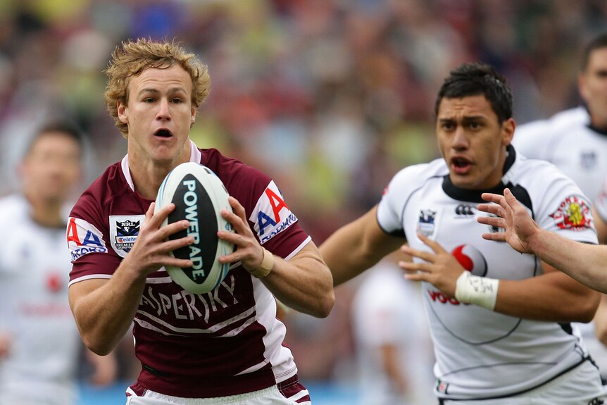 Pulling the strings ... Daly Cherry-Evans orchestrated Manly's first try and scored his side's second.