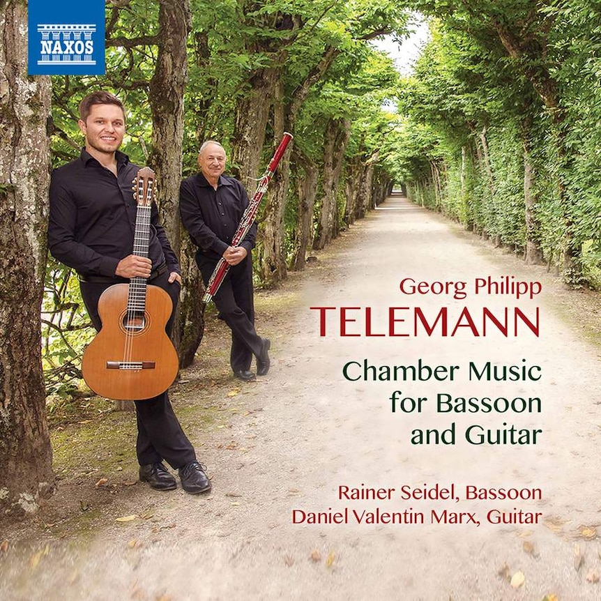 Album cover of Telemann: Chamber Music For Bassoon and Guitar showing Rainer Seidel (bassoon), Daniel Valentin Marx (guitar)